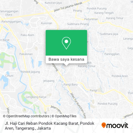 Peta Jl. Haji Cari Reban Pondok Kacang Barat, Pondok Aren, Tangerang.