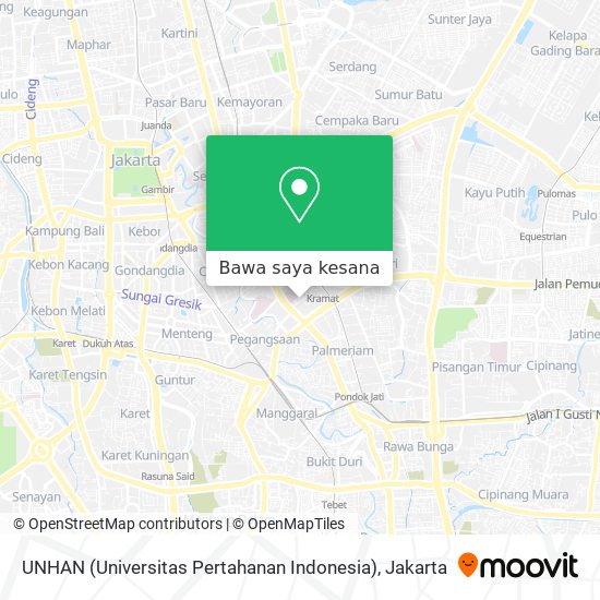 Peta UNHAN (Universitas Pertahanan Indonesia)