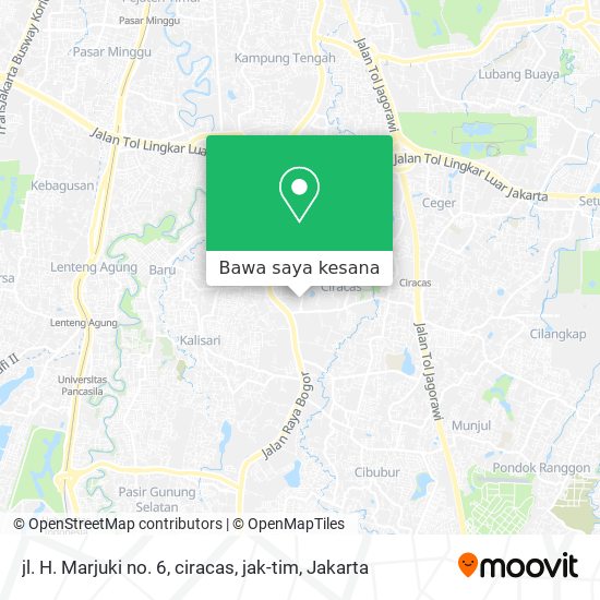 Peta jl. H. Marjuki no. 6, ciracas, jak-tim