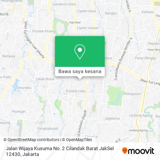 Peta Jalan Wijaya Kusuma No. 2 Cilandak Barat JakSel 12430