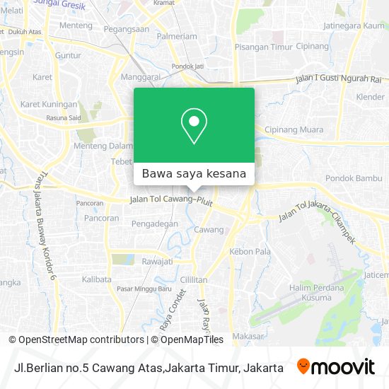 Peta Jl.Berlian no.5 Cawang Atas,Jakarta Timur