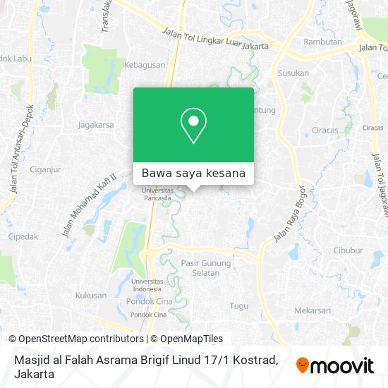 Peta Masjid al Falah Asrama Brigif Linud 17 / 1 Kostrad