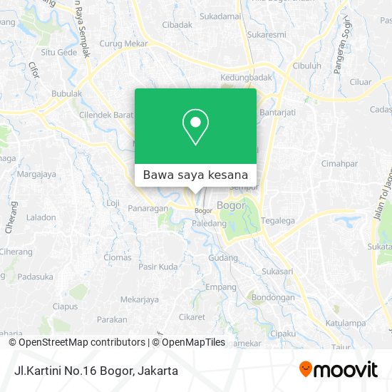 Peta Jl.Kartini No.16 Bogor