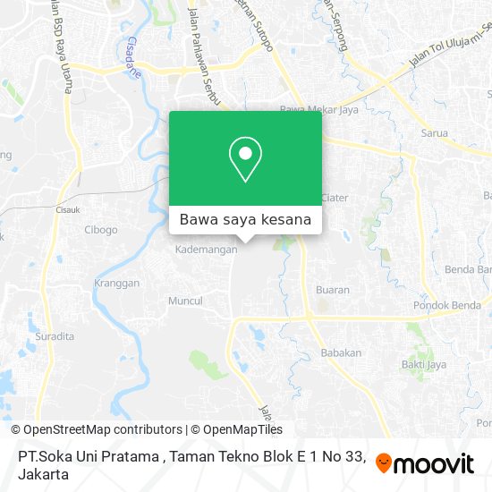 Peta PT.Soka Uni Pratama , Taman Tekno Blok E 1 No 33