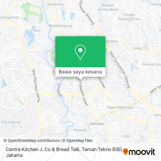 Peta Centra Kitchen J. Co & Bread Talk, Taman Tekno BSD