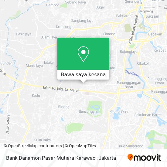 Peta Bank Danamon Pasar Mutiara Karawaci