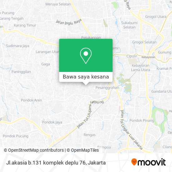 Peta Jl.akasia b.131 komplek deplu 76