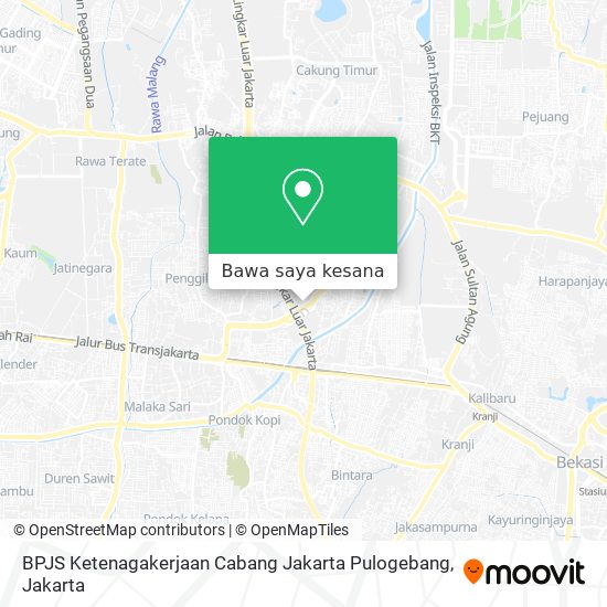 Peta BPJS Ketenagakerjaan Cabang Jakarta Pulogebang