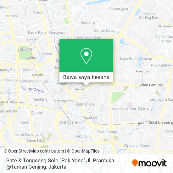 Peta Sate & Tongseng Solo "Pak Yono" Jl. Pramuka @Taman Genjing