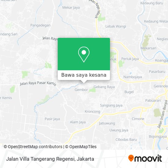 Peta Jalan Villa Tangerang Regensi