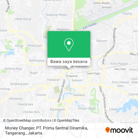 Peta Money Changer, PT. Prima Sentral Dinamika, Tangerang.