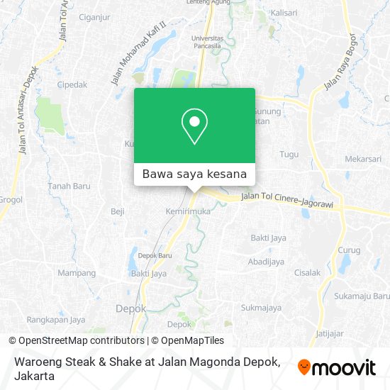 Peta Waroeng Steak & Shake at Jalan Magonda Depok