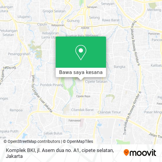Peta Komplek BKI, jl. Asem dua no. A1, cipete selatan