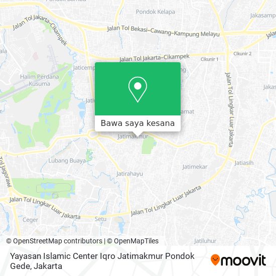 Peta Yayasan Islamic Center Iqro Jatimakmur Pondok Gede