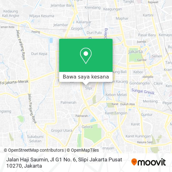Peta Jalan Haji Saumin, Jl G1 No. 6, Slipi Jakarta Pusat 10270