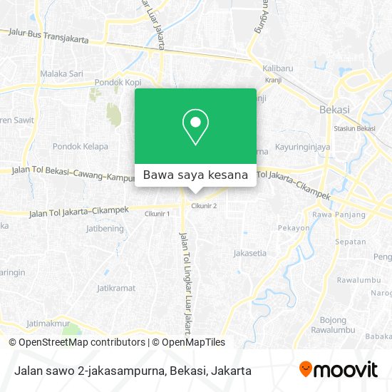 Peta Jalan sawo 2-jakasampurna, Bekasi