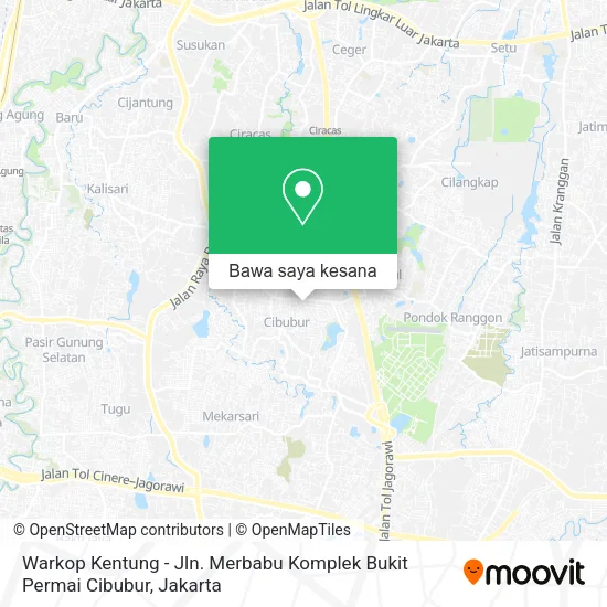 Peta Warkop Kentung - Jln. Merbabu Komplek Bukit Permai Cibubur