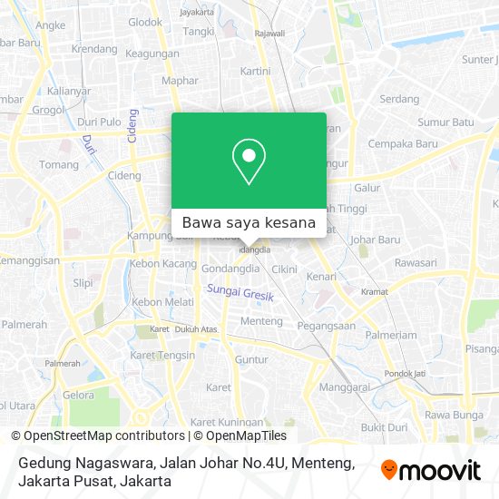 Peta Gedung Nagaswara, Jalan Johar No.4U, Menteng, Jakarta Pusat