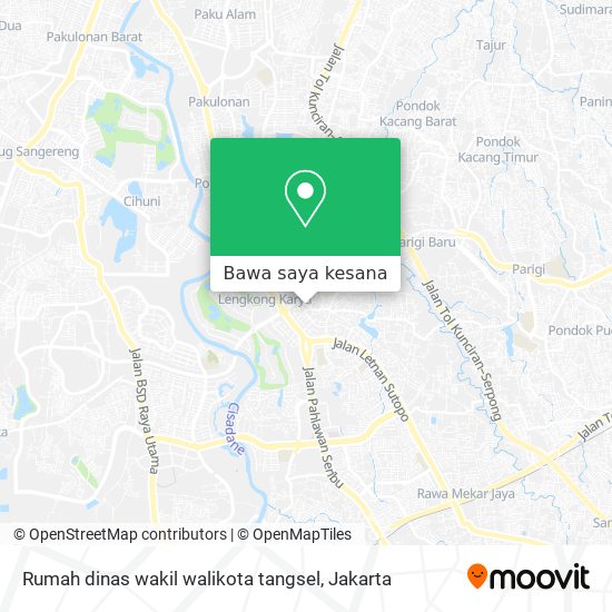 Peta Rumah dinas wakil walikota tangsel