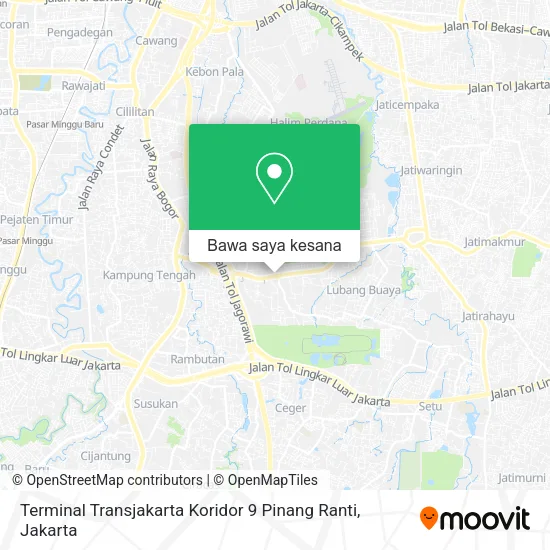 Peta Terminal Transjakarta Koridor 9 Pinang Ranti