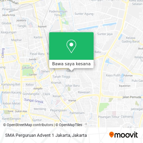 Peta SMA Perguruan Advent 1 Jakarta