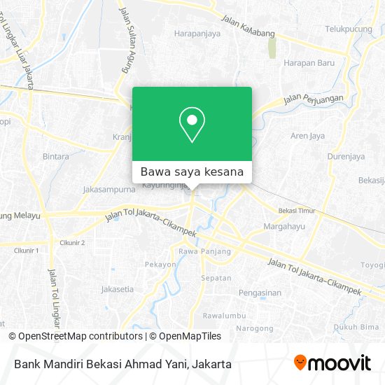 Peta Bank Mandiri Bekasi Ahmad Yani