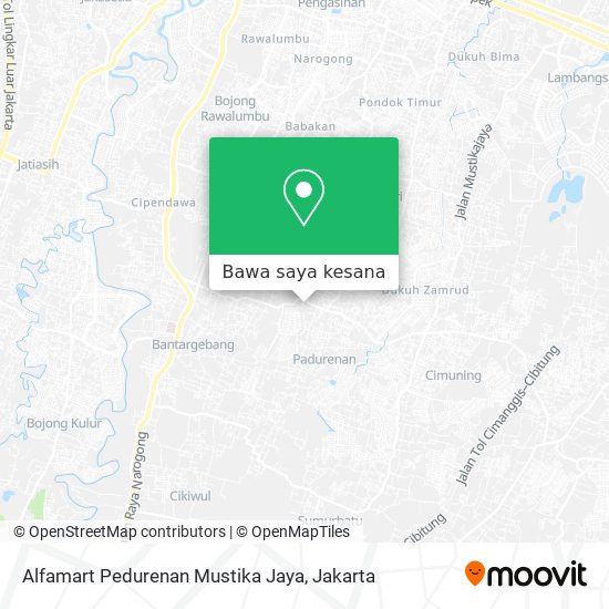 Peta Alfamart Pedurenan Mustika Jaya
