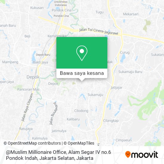 Peta @Muslim Millionaire Office, Alam Segar IV no.6 Pondok Indah, Jakarta Selatan
