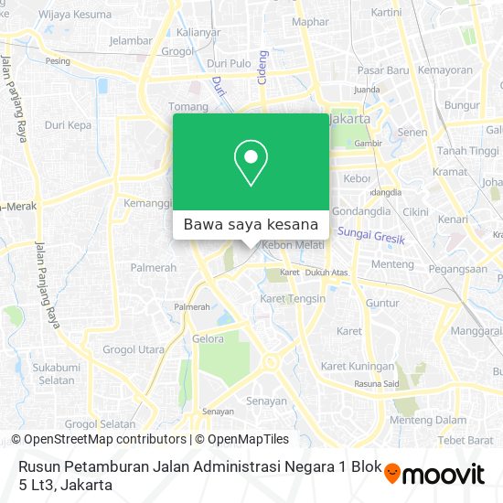 Peta Rusun Petamburan Jalan Administrasi Negara 1 Blok 5 Lt3