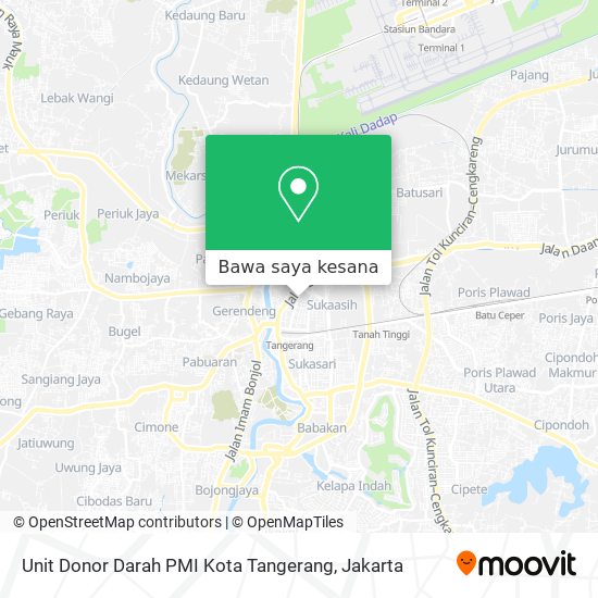 Peta Unit Donor Darah PMI Kota Tangerang