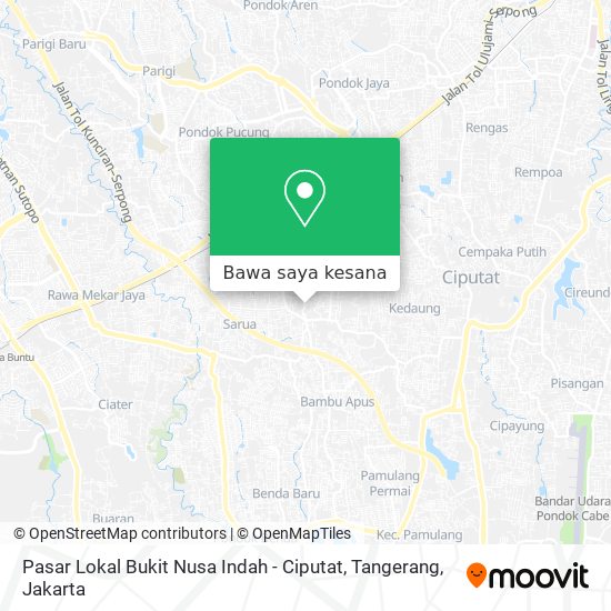 Peta Pasar Lokal Bukit Nusa Indah - Ciputat, Tangerang