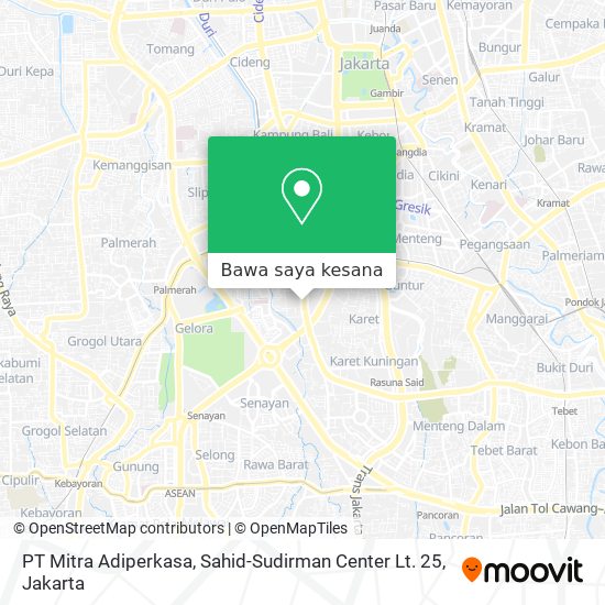 Peta PT Mitra Adiperkasa, Sahid-Sudirman Center Lt. 25