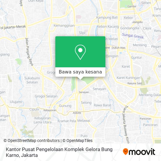 Peta Kantor Pusat Pengelolaan Komplek Gelora Bung Karno