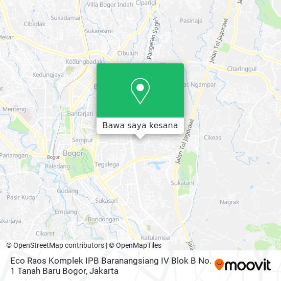 Peta Eco Raos Komplek IPB Baranangsiang IV Blok B No. 1 Tanah Baru Bogor