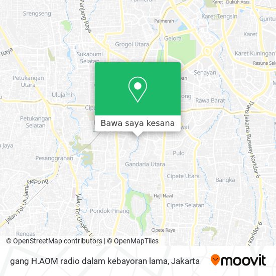 Peta gang H.AOM radio dalam kebayoran lama