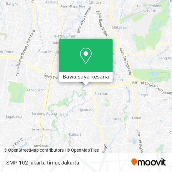 Peta SMP 102 jakarta timur