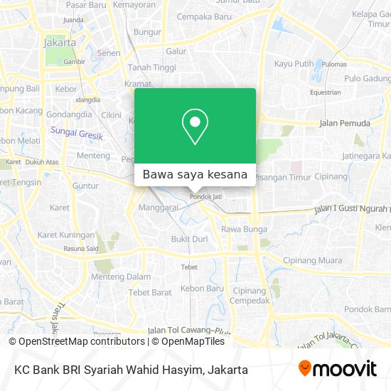 Peta KC Bank BRI Syariah Wahid Hasyim