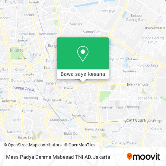 Peta Mess Padya Denma Mabesad TNI AD