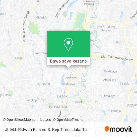 Peta Jl. M.I. Ridwan Rais no 3. Beji Timur
