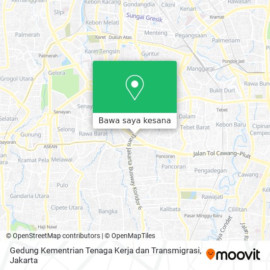 Peta Gedung Kementrian Tenaga Kerja dan Transmigrasi