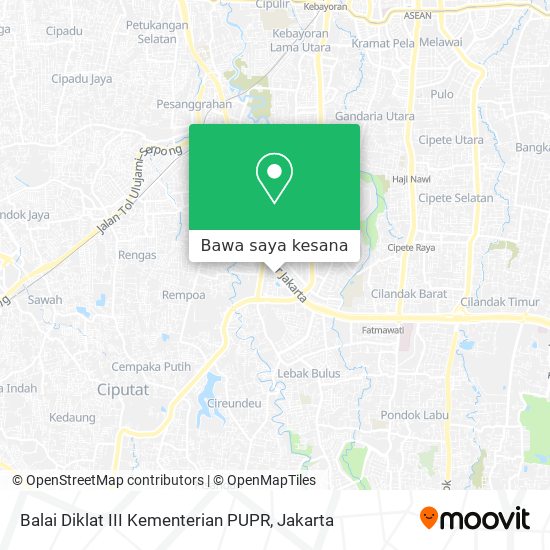 Peta Balai Diklat III Kementerian PUPR