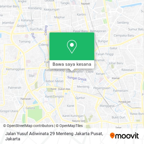 Peta Jalan Yusuf Adiwinata 29 Menteng Jakarta Pusat