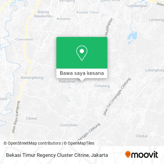 Peta Bekasi Timur Regency Cluster Citrine