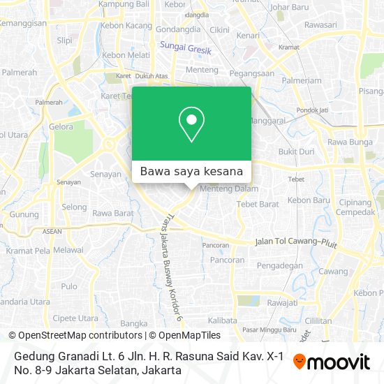 Peta Gedung Granadi Lt. 6 Jln. H. R. Rasuna Said Kav. X-1 No. 8-9 Jakarta Selatan