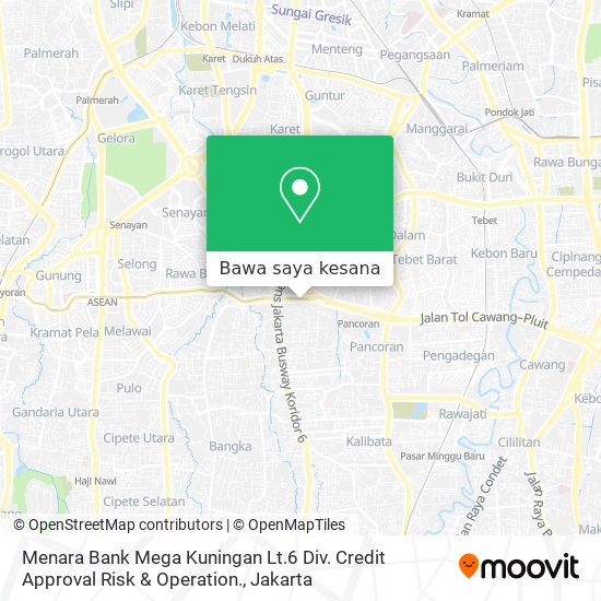 Peta Menara Bank Mega Kuningan Lt.6 Div. Credit Approval Risk & Operation.