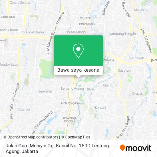 Peta Jalan Guru Muhiyin Gg. Kancil No. 150D Lenteng Agung