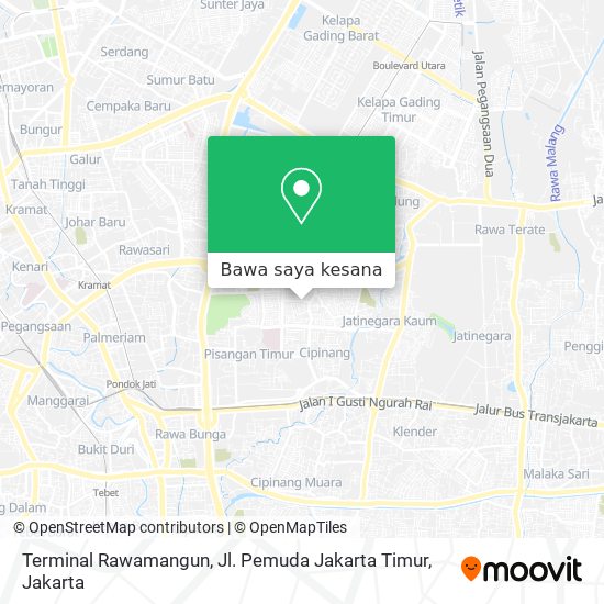 Peta Terminal Rawamangun, Jl. Pemuda Jakarta Timur