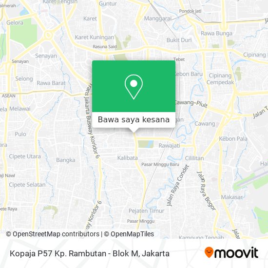 Peta Kopaja P57 Kp. Rambutan - Blok M