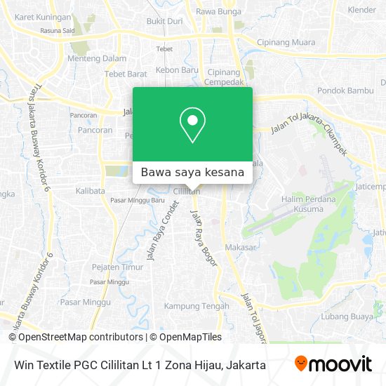 Peta Win Textile PGC Cililitan Lt 1 Zona Hijau