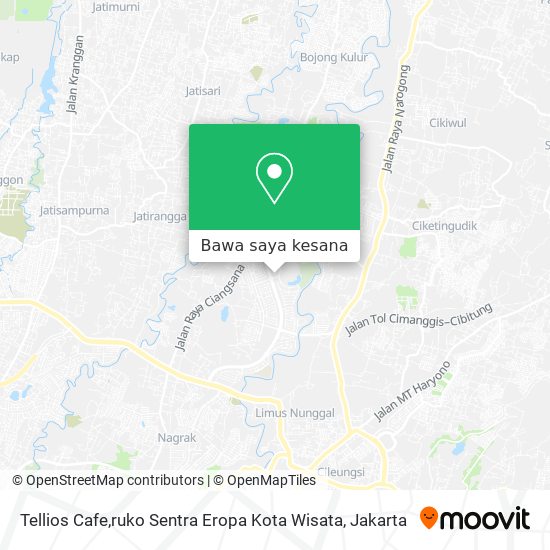 Peta Tellios Cafe,ruko Sentra Eropa Kota Wisata